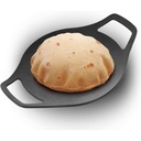 Hawkins Futura 24 cm ferro fundido Tava, ferro fundido Tawa para Roti, ferro fundido para cozinha, preto (CIT24)