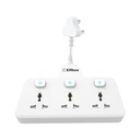 Embox Multi Plug Socket 2500 W & Nbsp; Placa de extensão com interruptores; 3 Universal Sockets Multi Plug Adapter Fast Charging No Block Design, Branco