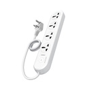 Bestor VoltEdge Extension Board 1500W Power Converter com 4 Universal Sockets, 1.5M Cord, Master Switch, indicador LED, Shutter de segurança da criança, 3-Pin Multi Plug for Home Appliances (White)