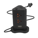 ZEBRONICS Power Block 385, Tower Extension Board/Strip, 2500 Watts, 10 Amps, 1x Type C Port, 8X Universal Socket, 2X USB Port, LED Indicator, Digital Counter, On/Off Switch, 5 Meter, Black
