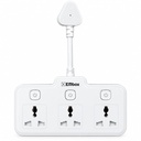 Placa de extensão EMBOX 2500W com switches 3 Universal Sockets Multi Plug Adapter