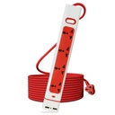 MX 4-Way Power Strip com Soquetes Universais, Interruptores Individuais, 2 Portas de Carregamento USB, Protector de Cirurgiões Pesados com Cabo de Extensão, Multi Outlet Power Strip, Extender Outlet