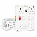 Placa de extensão de energia BITCORP 16A com 7 soquete 4 MCB, protetor de sobrecarga MCB 2500W, 1 medidor de 1,5mm de cabo elétrico para computador, refrigerador, AC, TV, Home e eletrodomésticos