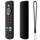 Capa de silicone compatível com Fire TV Stick 3rd Gen 2021 Remote Full Wrap Remote Cover with Lanyard (D-Black) [Remote NOT Included]