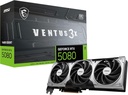 MSI GeForce RTX 5080 16G Ventus 3X OC Graphic Card - NVIDIA GeForce RTX 5080 GPU, 16GB GDDR7 256 bits Memória, 30 Gbps, interface PCI Express Gen 5, até 2640 MHz, ventilador TORX 5.0