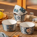 Japonesa Estilo cerâmica Snack Bowls-400ml, Artesanato Florais & Padrões Geométricos, Conjunto de 4, (Random)