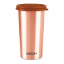 MILTON Tumbler de cobre com tampa, 480ml, 100% de cobre puro, BPA Livre, prova de vazamento, escritório, aumentar imunidade, apoia a saúde digestiva e hepática, Ayurveda Inspirado
