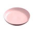 Wheat Straw Dinner Plate Set, Eco-Friendly Dinner Set Round Serving Plate, Dishwasher & Microwave Safe - Perfect for Dinner Dishes Deep Plates Easy to Clean (Pink, Medium)