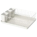 Ikea Dish Drenador com bolas de algodão TSS e Bandeja Removível por baixo, 42x30 cm, 5 peças (Branco) (aço inoxidável)