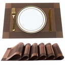 P-Plus Internacional Placemats coloque esteiras para mesa de jantar cozinha, StainAnti-Skid resistente ao calor tapetes de mesa de PVC laváveis, esteiras de jantar vinho (brown, 6 Pack)