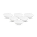 La Opala Diva Quadra Colecção Opal Glass Crockery □ Bowl vegetal 210 ml Conjunto de 6 Plain White □ Bowls quadrados para dal & Condiments