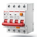 RCBO 4 Pole TYPE A 63A 30mA | 3 Phase + Neutral Residual Current Circuit Breaker with Overload & Short Circuit Protection | AC + DC Leakage | DIN Rail Mount (3 PHASE 63AMPS)