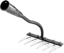 Multi Purpose Garden Rake, Garden Rakes Metal Heavy Duty, Gardening Hand Weeder Tool, Manual Weeder Grass Remover Tool for Backyard Lawn (Silver 6-Teeth)