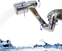 Swivel Sink Faucet Extender - for Bathroom Sink, Kitchen Sink, Toddlers, Kids, Made of Solid Copper, 2 Mode Water Outlets - Easily Extend The Reach of Your Faucet