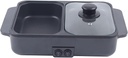 Hot Pot Electric with Grill,2 in 1 Portable Non-Stick Electric Hot Pot and Frying Pan,1200W Mini Shabu Shabu All-in-One Cooker for BBQ, Steaks and Noodles