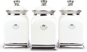 fanquare 30 OZ Cookie Jar, White Kitchen Canisters Set of 3, Farmhouse Porcelain Decorative Jars for Countertop, Ceramic Storage Jar for Coffee, Sugar, Tea Bag