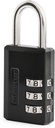 Master Lock Black Combination Padlock, Indoor Gym Locker Lock with Customizable 3-Digit Code for Luggage, Backpacks, Cabinets, 647D
