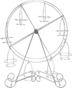 Ferris Wheel Cupcake Stand 8 Cups, Dessert Carrier Display Holder, Easy Assemble, for Restaurants Dessert Shops Theme Party, Sturdy Stainless Steel, Silver Color