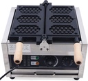 Electric Stick Waffle Iron, 110V Commercial 3PCS Nonstick Double Heating Pans Electric Waffle Machine Temperature and Time Control Belgian Waffle Maker for Restaurants, Cafes Shops