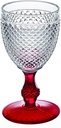 Vista Alegre Bicos Bicolor All Purpose Goblet with Red Stem.,