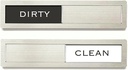 Dishwasher Magnet Clean Dirty Sign, Premium Stainless Steel Black and White Non-Scratch/Kitchen Decor/Easy to Read & Slide/Strong Magnetism Housework Indicator (Black White)