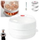 Microwave Oven Steamer,Instant Pot Steamer Basket,2025 New Microwaver For Vegetables,With Transparent Cover, large Capacity, Easy To Clean, Used For Steamed Dumplings And Vegetables. (double-deck)