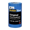 Fita do pintor escocês Fita do pintor multi-surface original, 1,41 polegadas x 60 jardas, 8 rolos, azul, fita protege superfícies e remove facilmente, fita de pintura multi-surface para uso interno e exterior