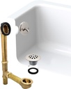 Westbrass D323-20G-26 14" Bath Waste Assembly with Trip Lever and Beehive Strainer Drain Plug, Polished Chrome