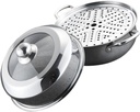 LIFKOME Thickened Stainless Steel Steamer Pot Basket Double Steaming Cookware Large Capacity Steam Pot Food Steamer for Cooking