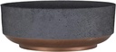 The HC Companies 8 Inch Round Plastic Succulent Capri Bowl 8"x8"x3" in Faux Concrete Color with Copper Band
