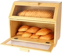 7Penn Bamboo Bread Box Double Layer Extra Large Kitchen Countertop Storage Bin