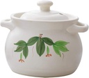 Terracotta Casserole Pot Ceramic Casserole Clay Pot Clay Cooking Pot Casserole Household Ceramic Heat-Resistant Crock Pot Stew Pot Soup Pot-1.0L