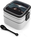 Double Layer Bento Boxes Spacecraft at Night Bento Box for Adults Leakproof Lunch Box for Office Work Travel Large Capacity Meal Boxes With Removable Compartments