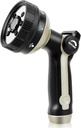 RESTMO Full Shower Hose Nozzle, Metal Spray Nozzle for Garden Hose, 8 Spray Patterns, Water Hose nozzle with Thumb Control, Ideal for Outdoor Lawn & Plant Watering, Car & Pet Washing, Bronze