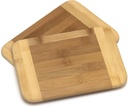 Lipper International Bamboo Wood Two-Tone Kitchen Cutting and Serving Board, Small, 8" x 6" x 5/16", Set of 2