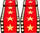 2 Pcs 13 x 72 Inch Movie Night Table Runner with Gold Star Design - Red Carpet Decoration for Birthday Party Supplies（red）