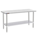 DuraSteel 24x72 Stainless Steel Work Table - NSF Commercial Prep Metal Table - Outdoor Pizza Oven Stand w/Under Shelf - Kitchen Island Laundry Utility Garage Microwave Stand Rolling Storage Cart Vevor