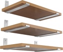 Floating Shelf Bracket 8 inch - Shelf Brackets Stainless Steel Solid J Lip Bracket for Wall, Kitchen, Nursery, Fireplace Mantel, Bookshelves, Bar Wall Shelves 6 Pack