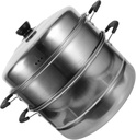 1pc Modern Household Steamer Stainless Steel Steam Pot Steamer Pot Food Steaming Container Random Style