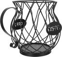 HEALLILY Coffee Organizer Basket Hollow Design Metal Espresso Storage Rack for Home and Kitchen for Coffee Lovers and Fruit Storage