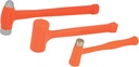 Performance Tool M7234 Dead Blow Hammer Set with Brass Cap, Ball-Peen, and Dead Blow Hammers and Urethane Coating, Orange (3-Piece)