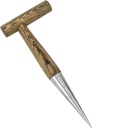 2024 New Upgrade Hand Dibber with 5 inches Measuring Scale, Easy to Grip L-Shaped Wood Handle Dibbler, Stamped Stainless Steel Tip Seed Dibber, 11.3'' Dibber for Sowing Seeds and Planting Seedlings