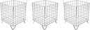 Set of 3 Square Metal Wire Coffee Pod Holder Baskets (Silver)