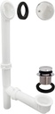 Westbrass Y593244CP White Tubular Tip-Toe Bath Waste and Overflow Assembly, Polished Chrome