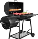 Charcoal Grill BBQ Smoker Griller with Two Shelves and Wheel for Outdoor Picnic Camping Patio Backyard Cooking, Black
