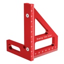 Precision Carpenter Square, Essential Woodworking Tool for Carpenters, Multifunctional Square Tool, Measuring Ruler Hole Position Scribing Ruler 45 and 90 Degree, Red