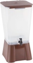 TableCraft 1054 Brown & White 5 Gallon Plastic Beverage Dispenser