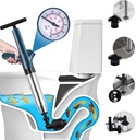 Stainless Steels Toilet Plunger,Plungers for Bathroom Heavy Duty with Real-Time Barometer,Toilet Plunger Heavy Duty for Sink, Floor, Washbasin Clogged Air Plunger