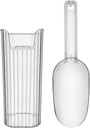 KAWENDE Ice Scoop With Holder - Removable Plastic Scoop for Freezer, Kitchen Countertop Ice Maker, Commercial Machine - Strong Traceless Self-Adhesive