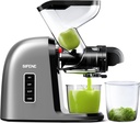 SiFENE Cold Press Juicer Machine, Wide 3.2-Inch Dual Feed Chute, Slow Masticating Juicer for Whole Large Fruits Vegetables, Easy Clean, Non-BPA (Gray)